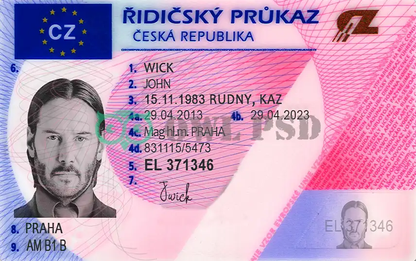 Czech Republic Driver License Template preview image 1
