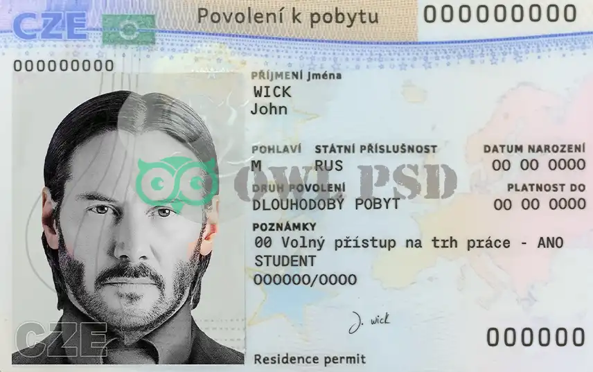 Czech Republic Residence Permit Template preview image 1