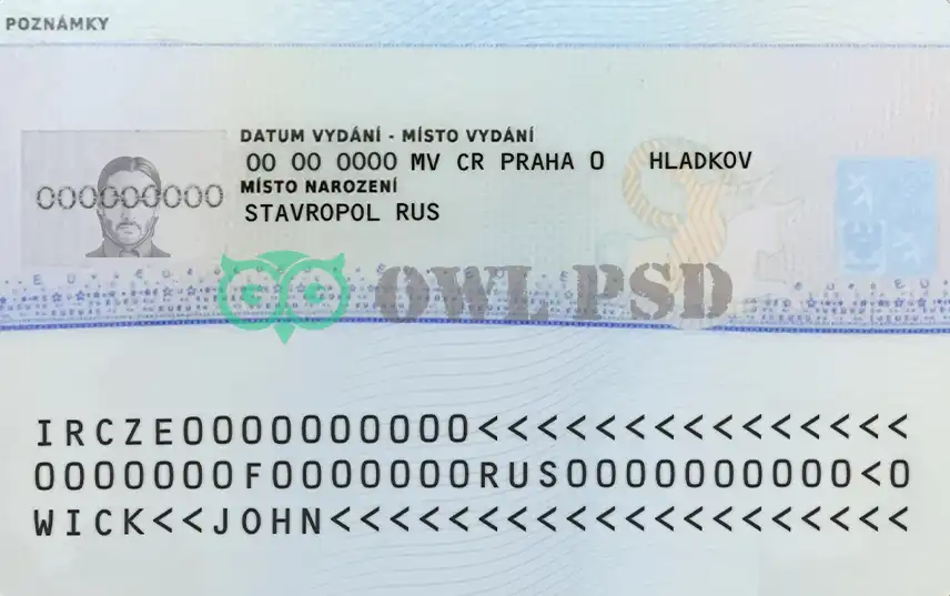 Czech Republic Residence Permit Template preview image 2