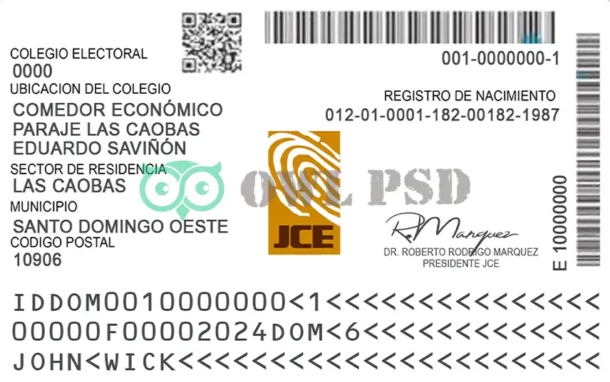 Dominican Republic ID Card Template preview image 2