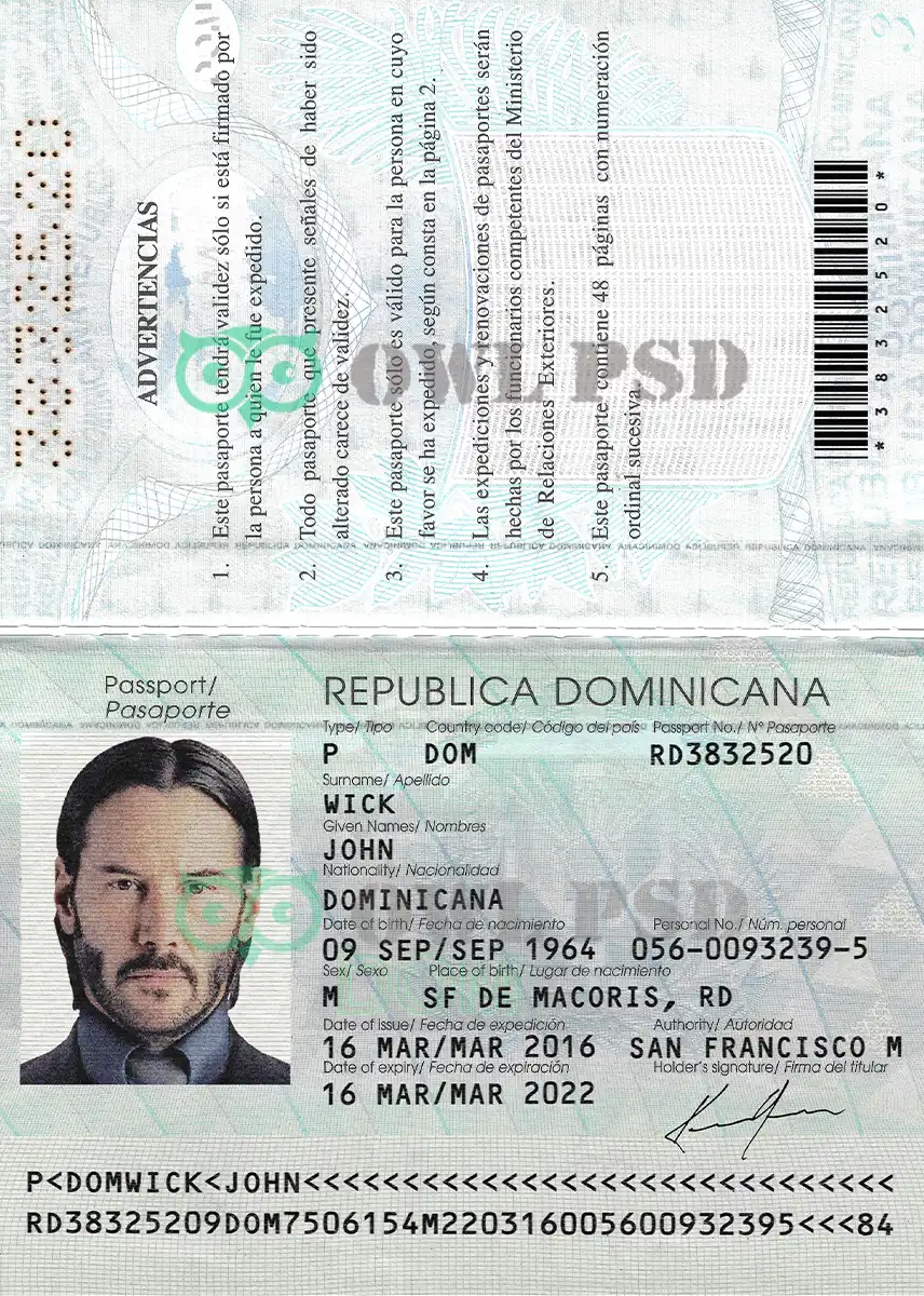 Dominican Republic Passport Template 2015 preview image 1