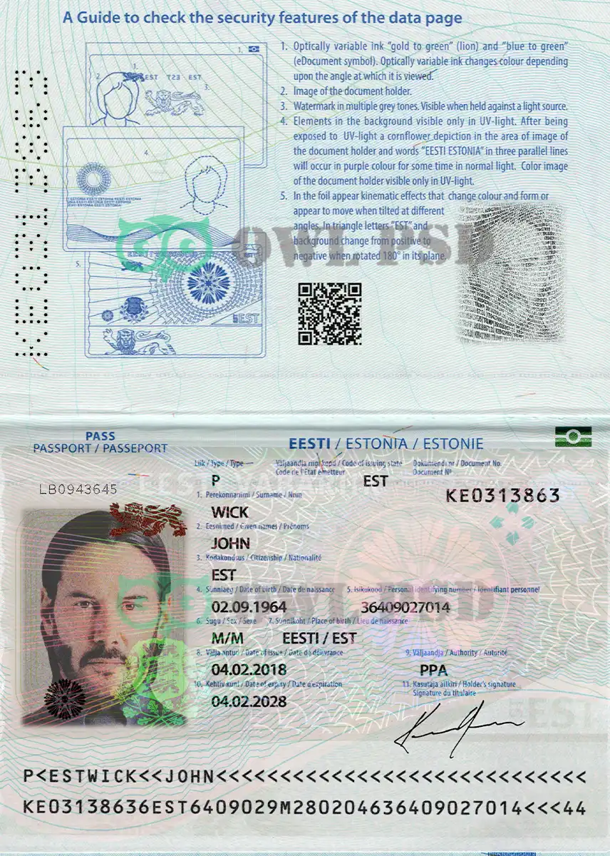 Estonia Passport Template 2014 preview image 1