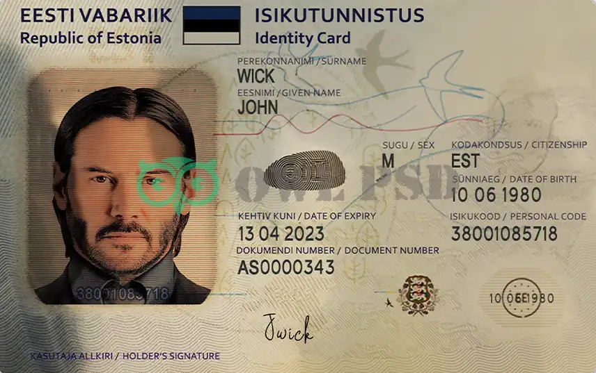Estonia ID Card Template preview image 1