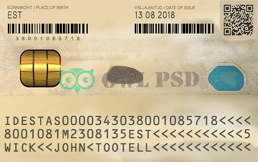 Estonia ID Card Template preview image 2