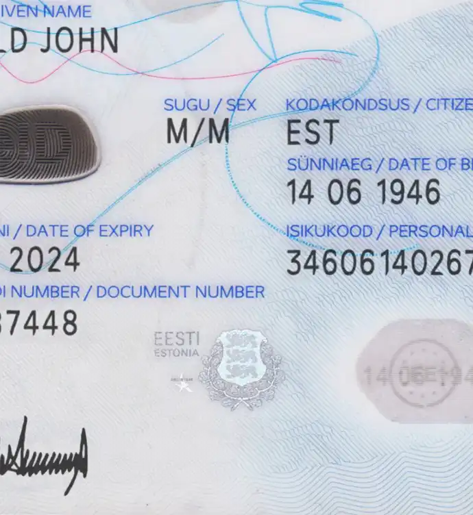 Estonia ID Card Template 2018 preview image 2