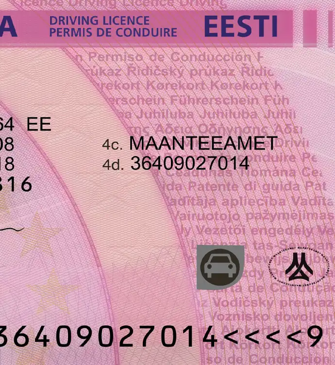 Estonia Driver License Template 2013 preview image 2