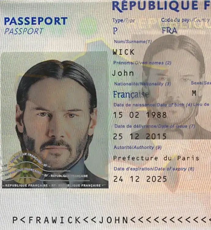 France Passport Template 2006 preview image 2