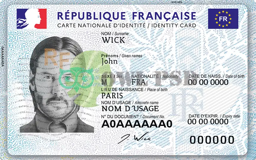 France ID Card Template preview image 1