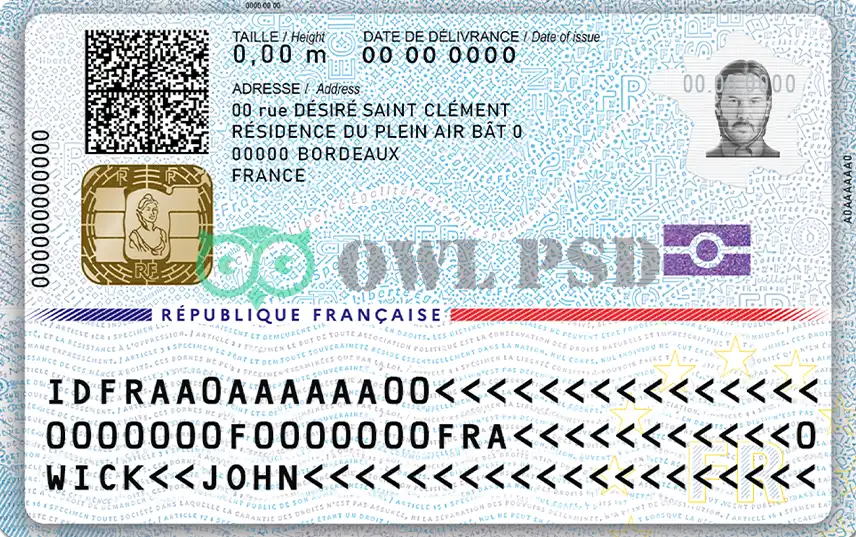France ID Card Template preview image 2