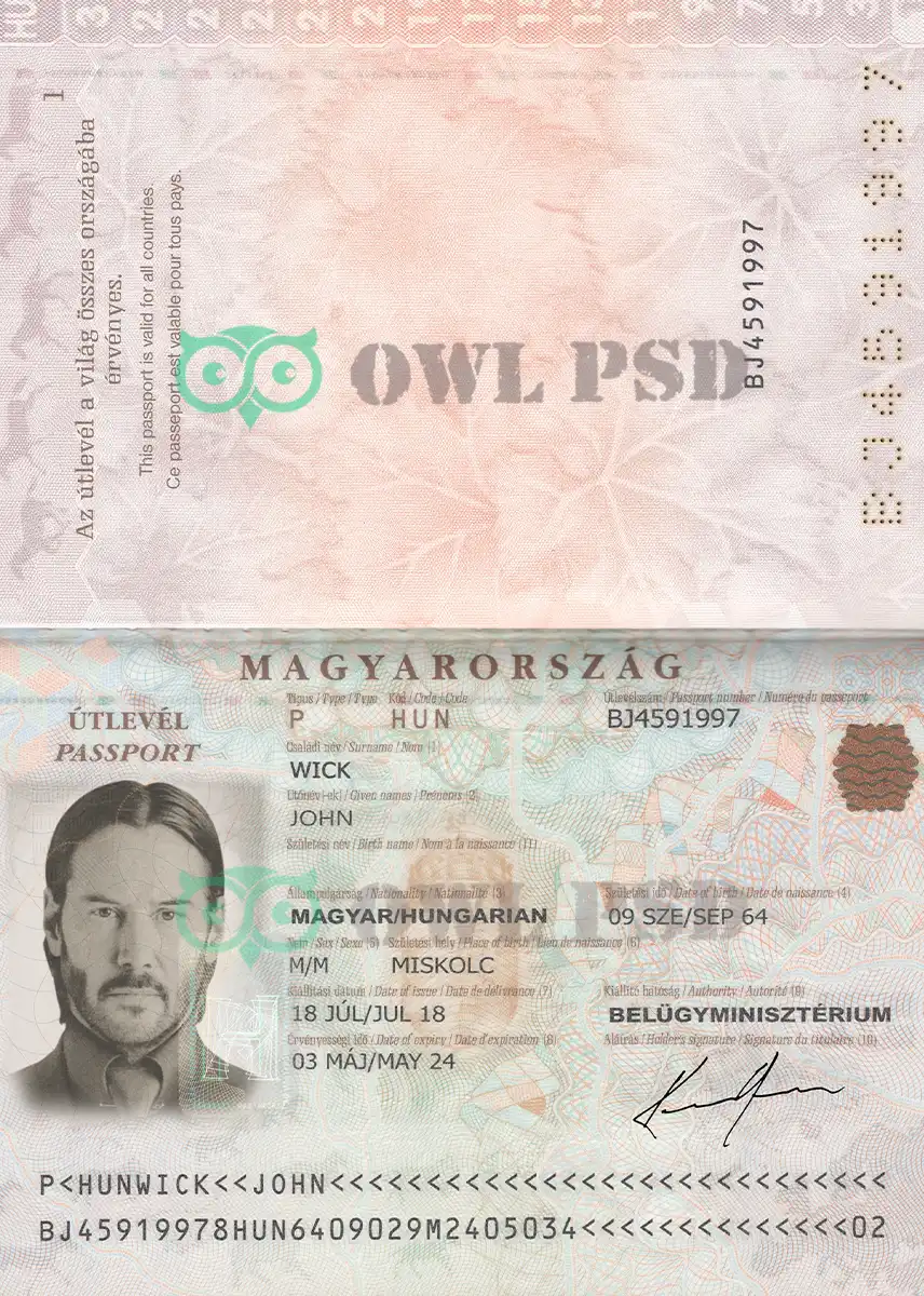 Hungary Passport Template 2012 preview image 1
