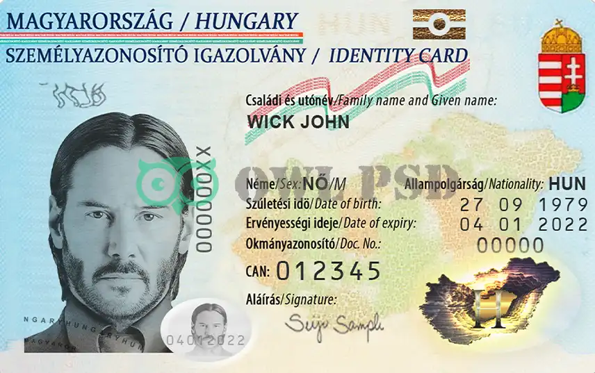 Hungary ID Card Template preview image 1