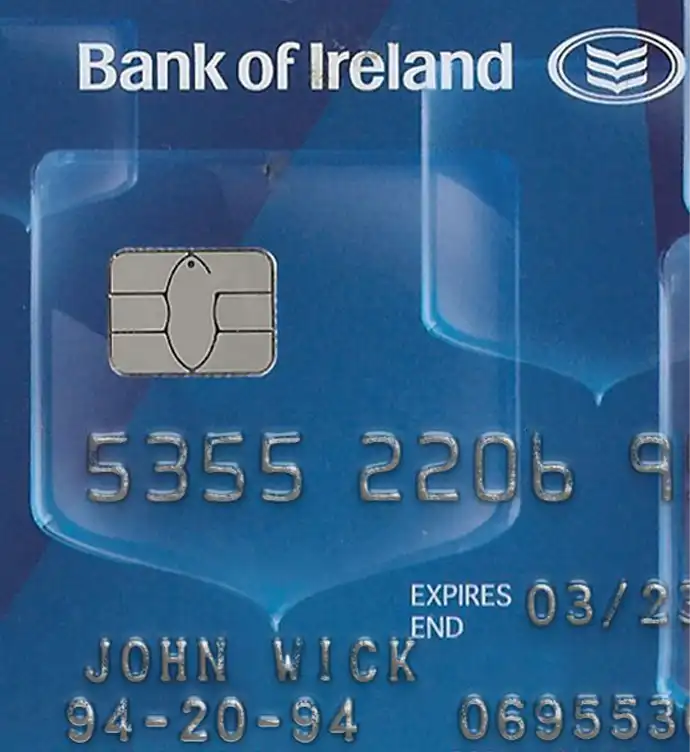 Ireland Bank of Ireland Credit Card Template preview image 1