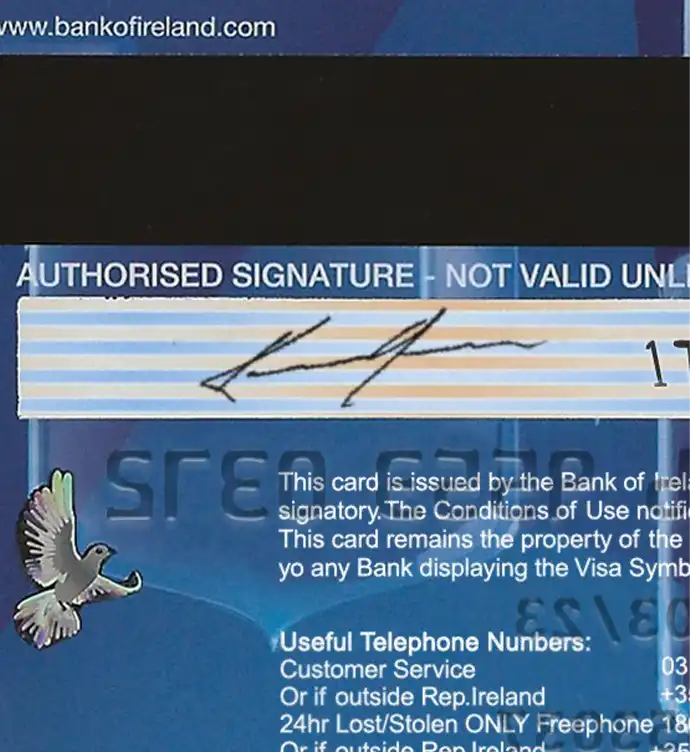 Ireland Bank of Ireland Credit Card Template preview image 2