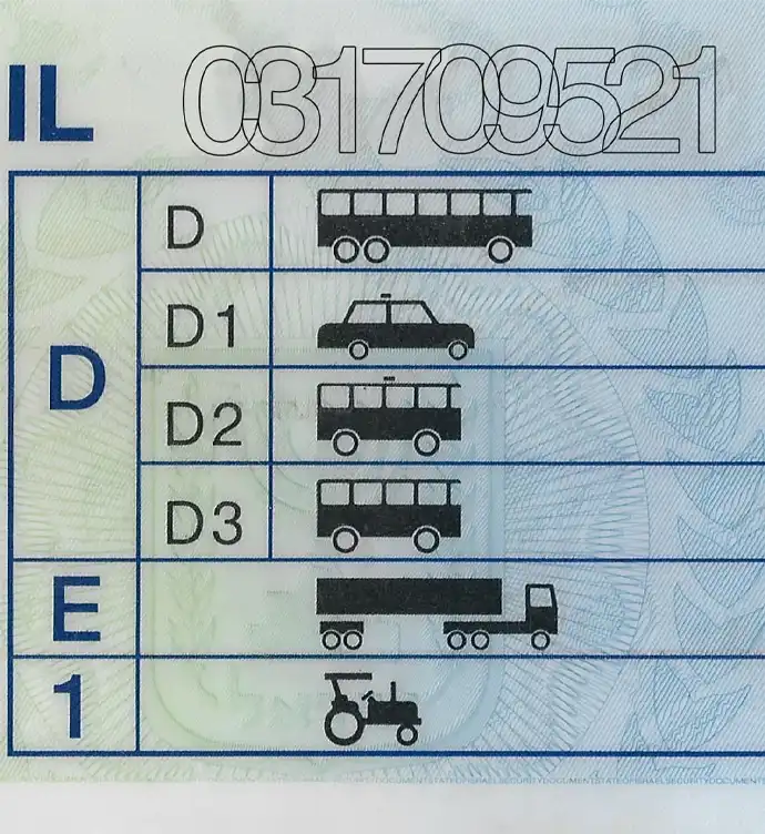 Israel Driver License Template 2018 preview image 3