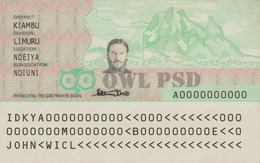 Kenya ID Card Template preview image 2