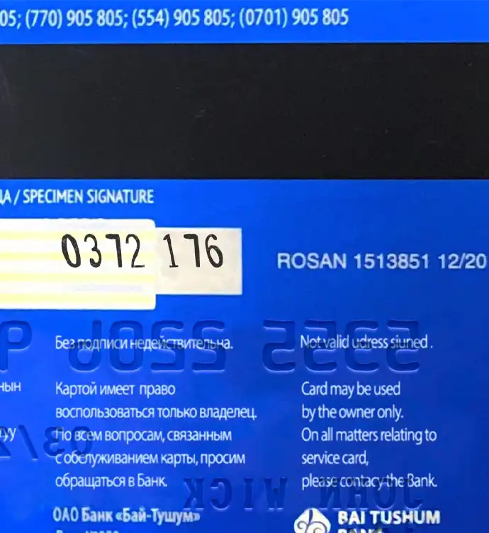 Kyrgyzstan Bai Tushum Bank Credit Card Template preview image 3