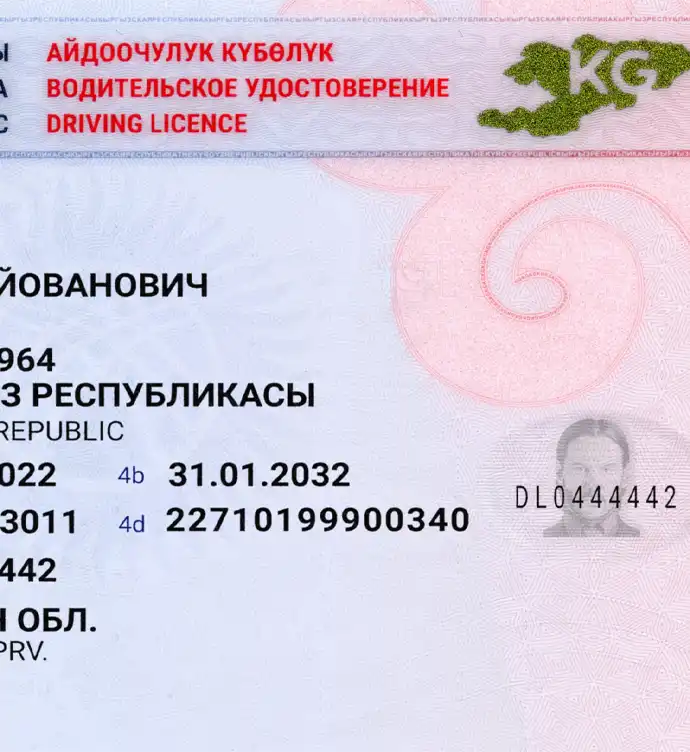 Kyrgyzstan Driver License Template 2021 preview image 3