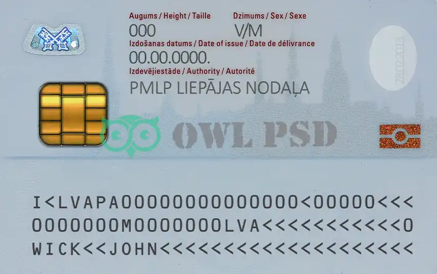 Latvia ID Card Template 2012 preview image 2