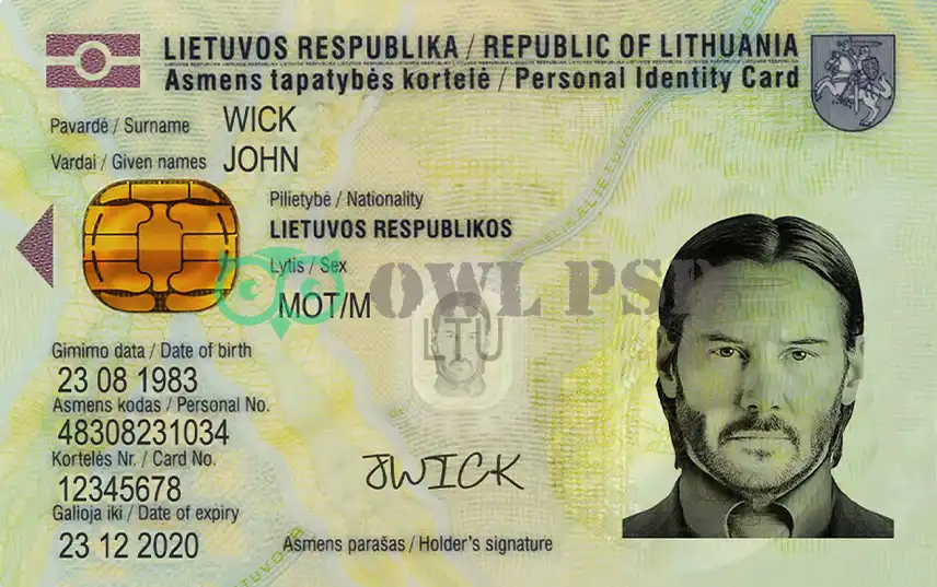 Lithuania ID Card Template 2012 preview image 1