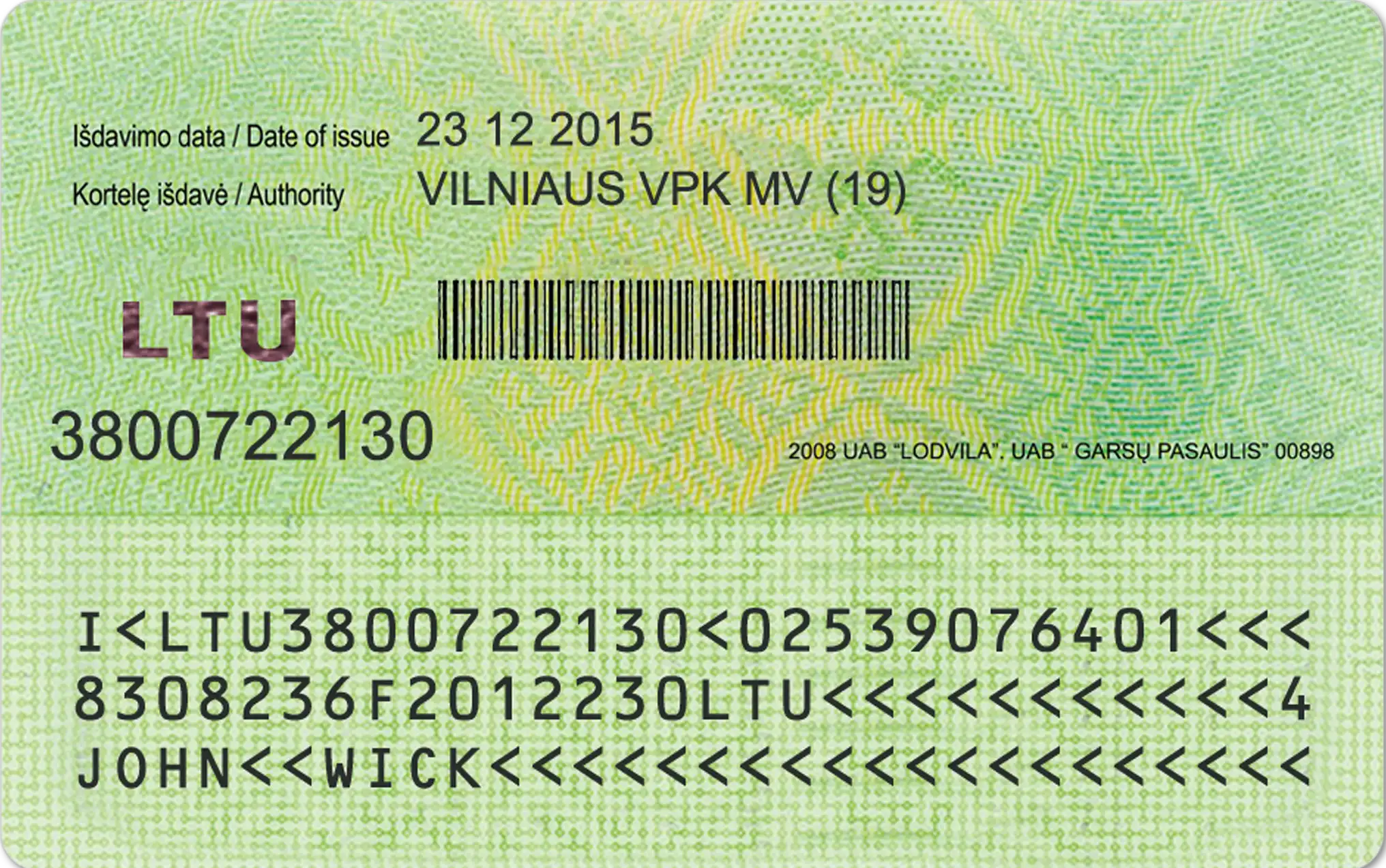 Lithuania ID Card Template 2012 preview image 2