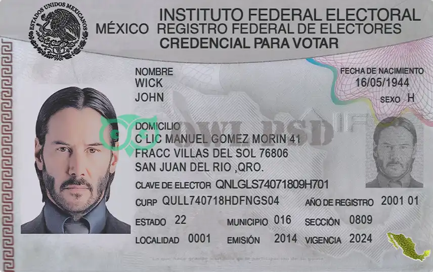Mexico ID Card Template preview image 1