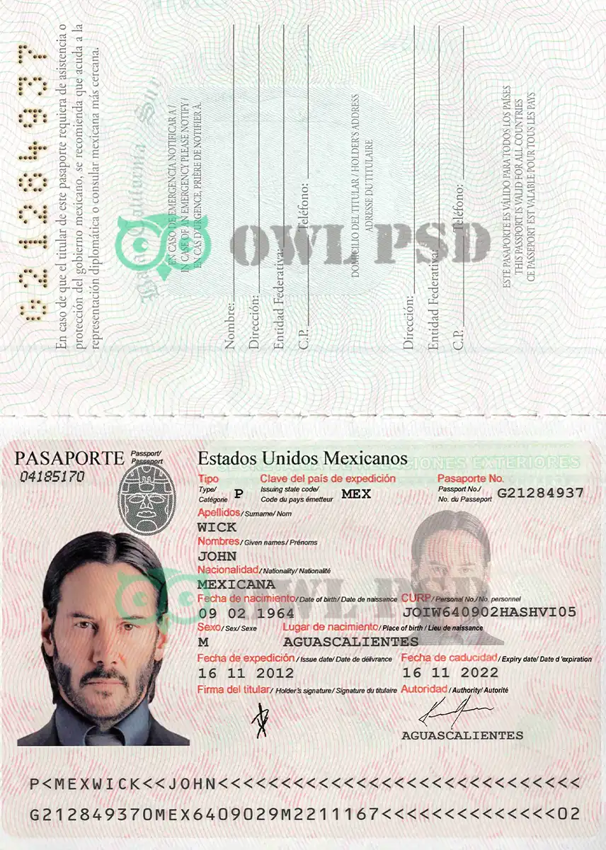 Mexico Passport Template 2016 preview image 1