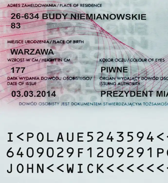 Poland ID Card Template 2001 preview image 2
