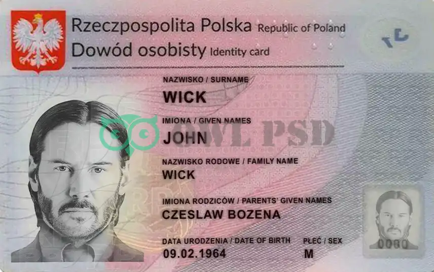 Poland ID Card Template 2015 preview image 1