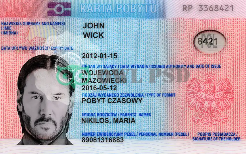 Poland Residence Permit Template 2011 preview image 1