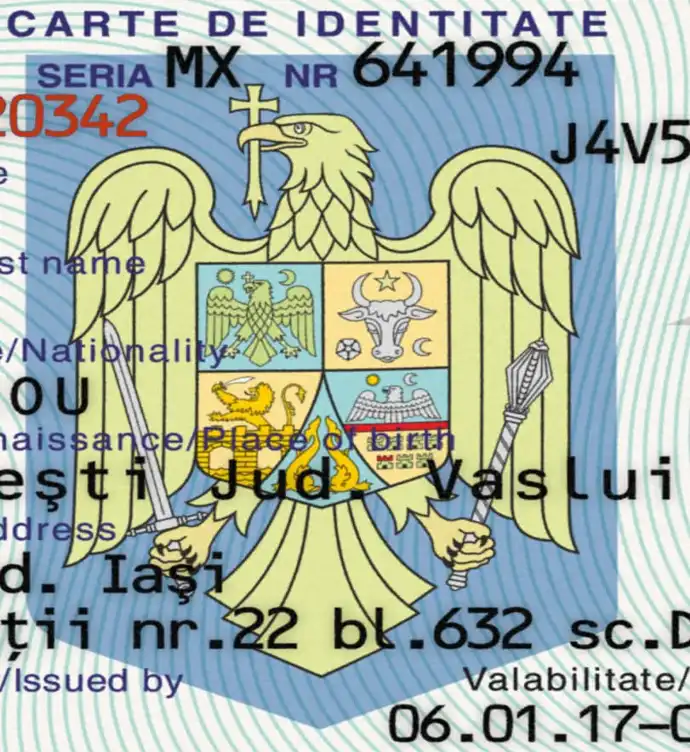 Romania ID Card Template 2009 preview image 2