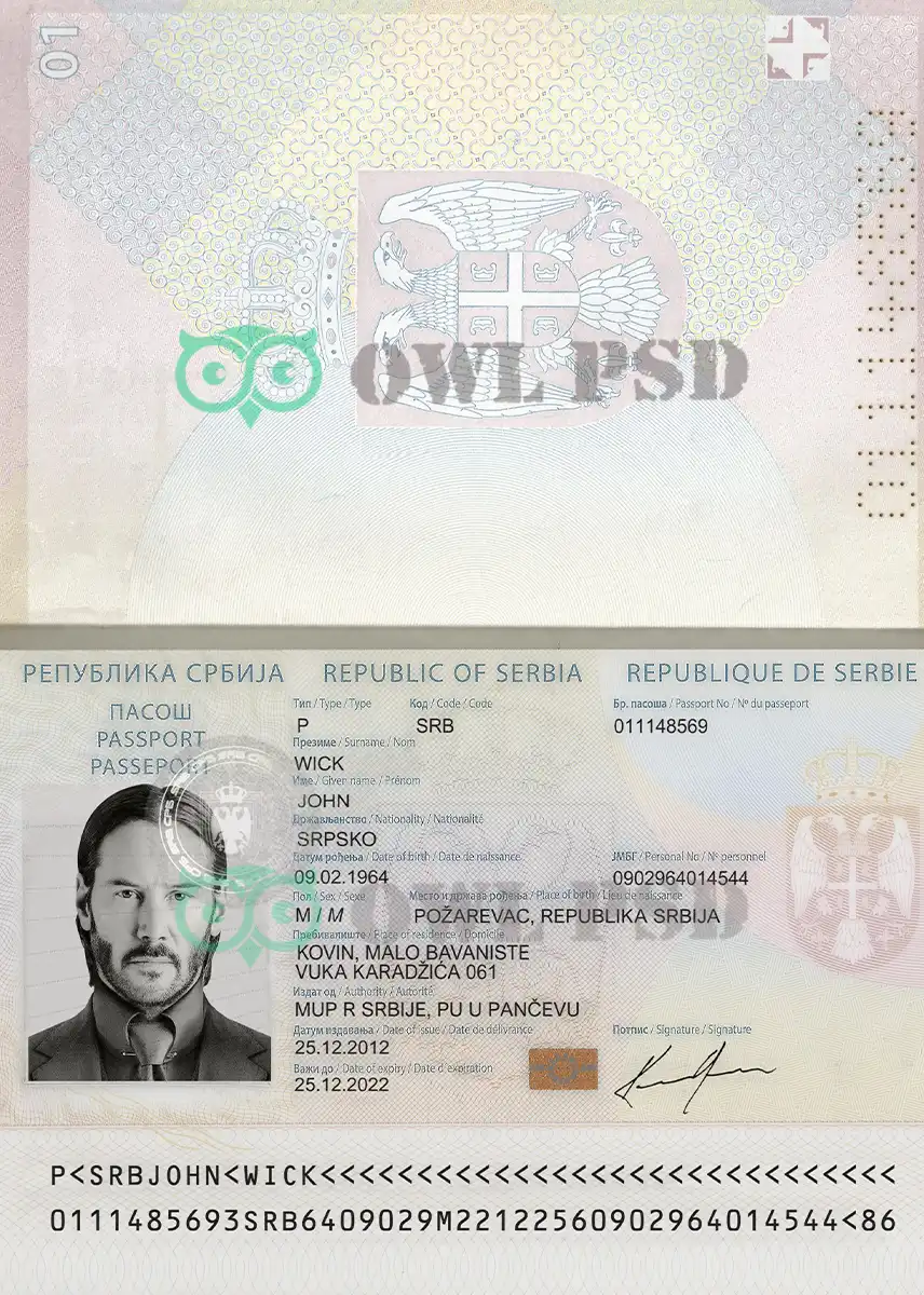 Serbia Passport Template 2008 preview image 1