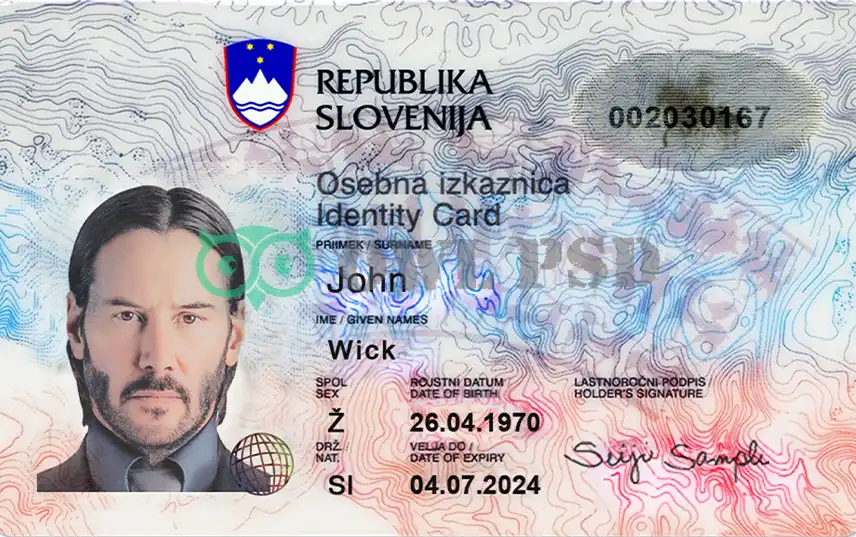 Slovenia ID Card Template 2011 preview image 1