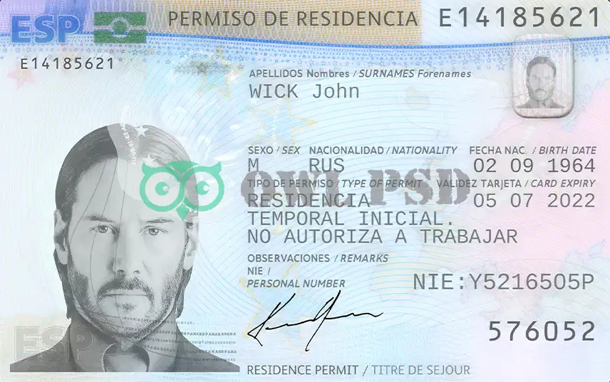 Spain Residence Permit Template 2020 preview image 1