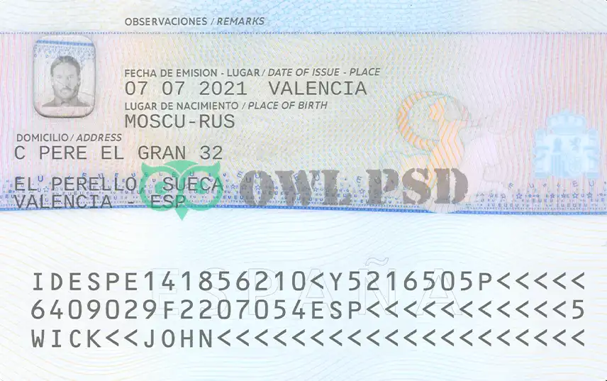 Spain Residence Permit Template 2020 preview image 2