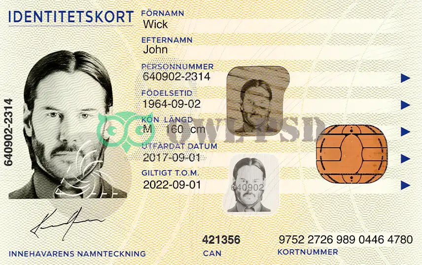 Sweden ID Card Template 2017 preview image 1