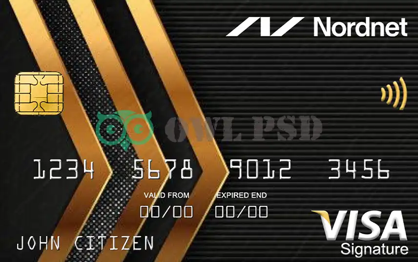 Sweden Nordnet AB Bank Credit Card Template preview image 1