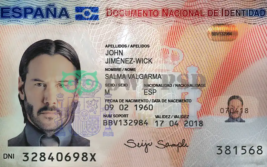 Spain ID Card Template 2015 preview image 1