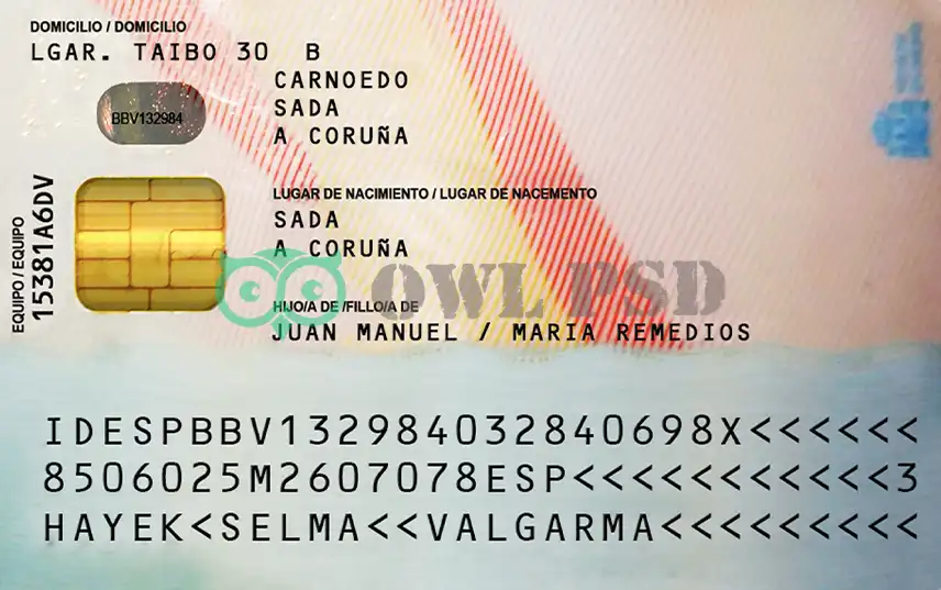 Spain ID Card Template 2015 preview image 2