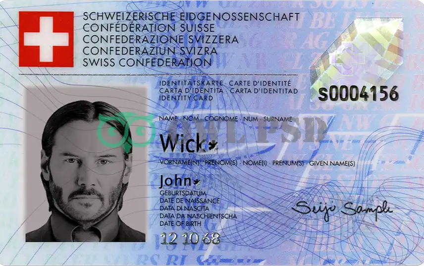 Switzerland ID Card Template 2005 preview image 1