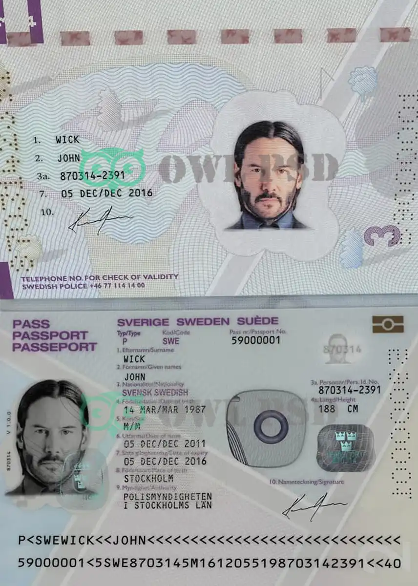 Sweden Passport Template 2012 preview image 1