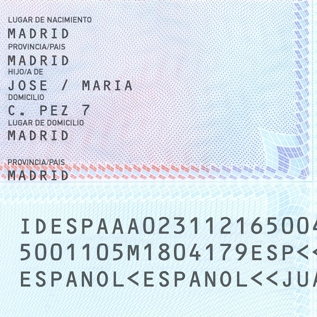 Spain ID Card Template 2006 preview image 2