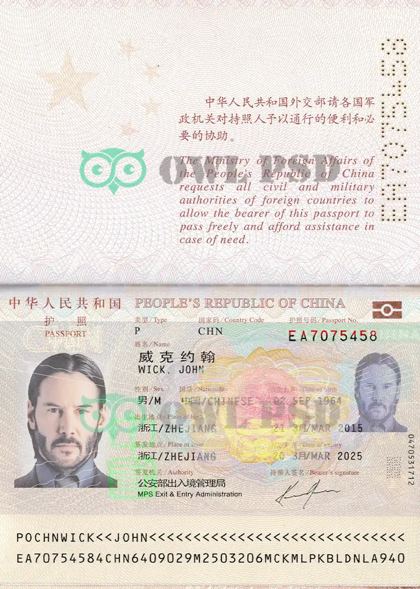 China Passport Template 2013 preview image 1