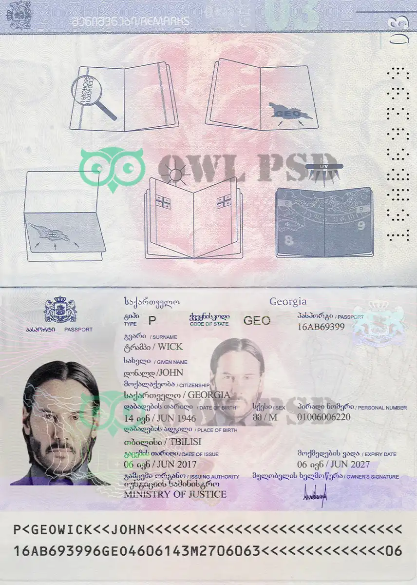 Georgia Passport Template 2010 preview image 1