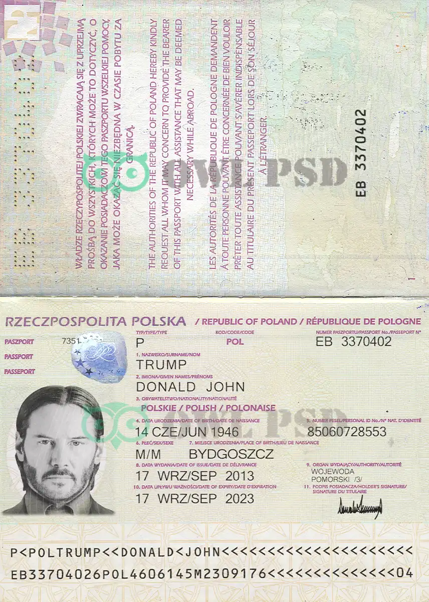 Poland Passport Template 2011 preview image 1