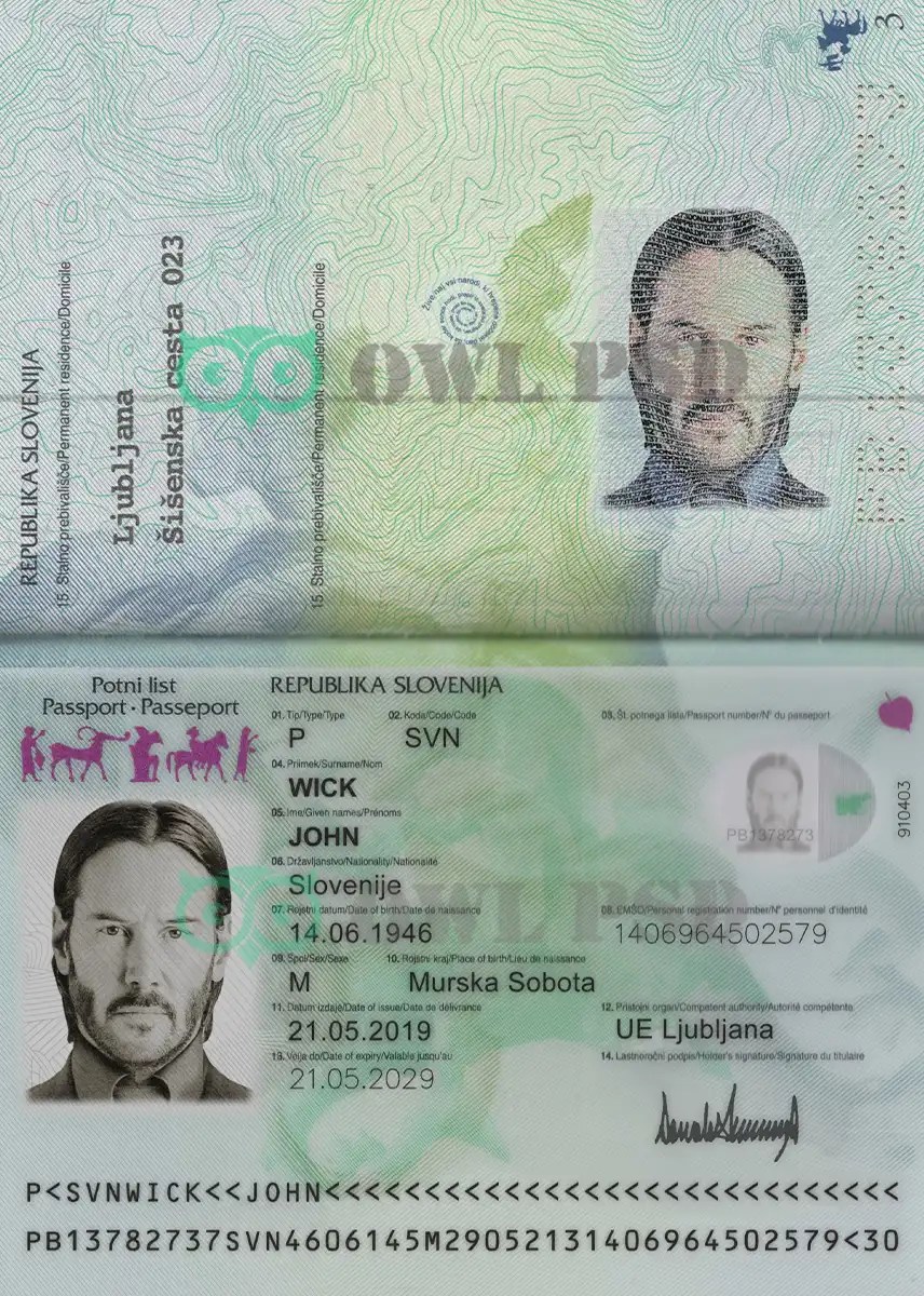 Slovenia Passport Template 2016 preview image 1