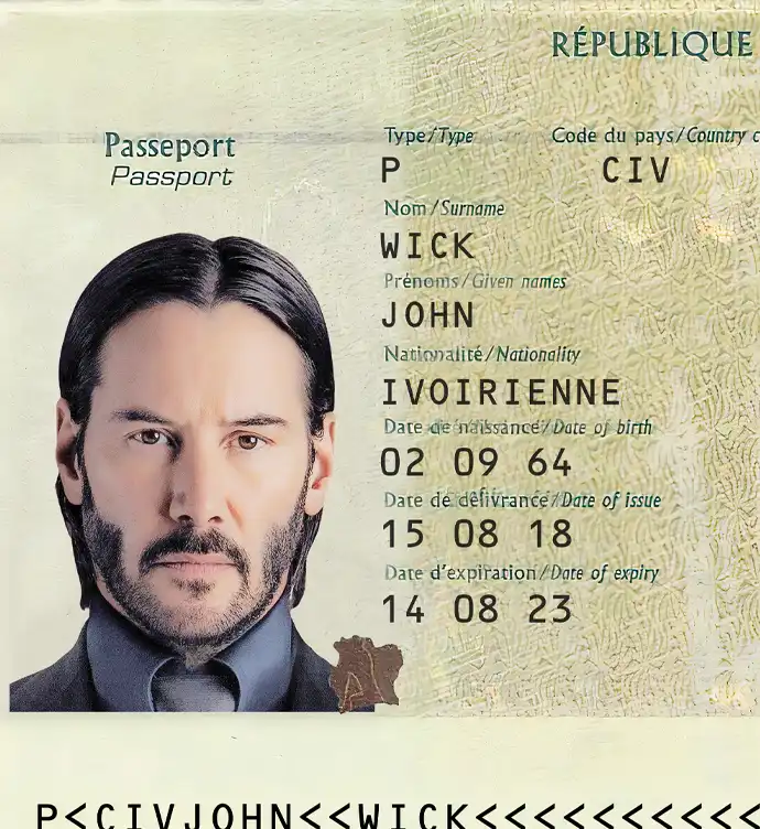 Côte d’Ivoire Passport Template 2008 preview image 2