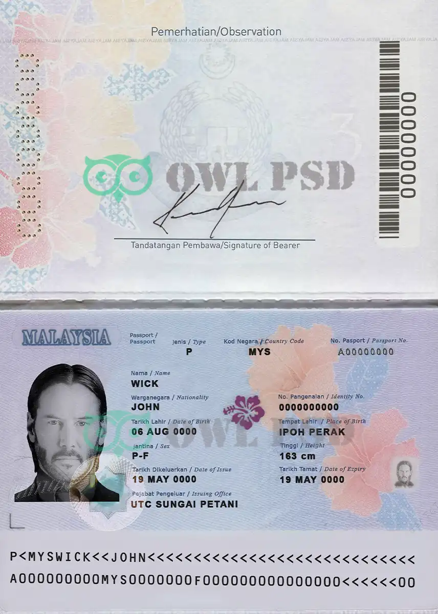 Malaysia Passport Template V1 preview image 1