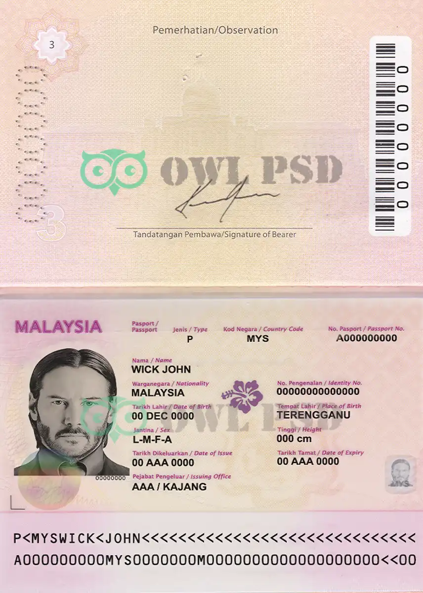 Malaysia Passport Template V2 preview image 1