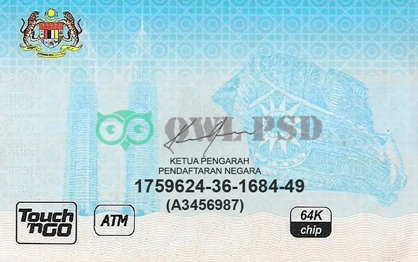 Malaysia ID Card Template preview image 2