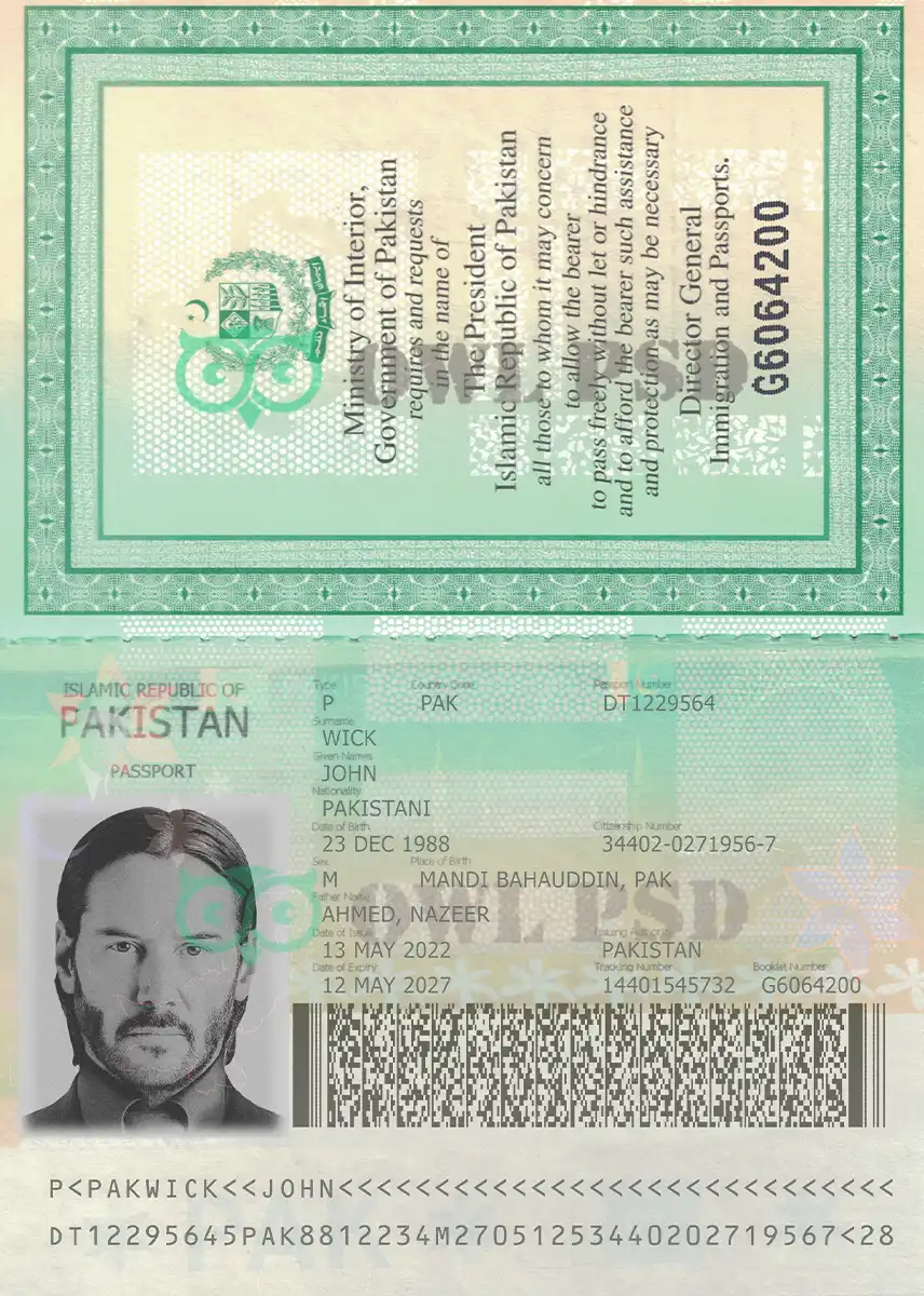 Pakistan Passport Template preview image 1